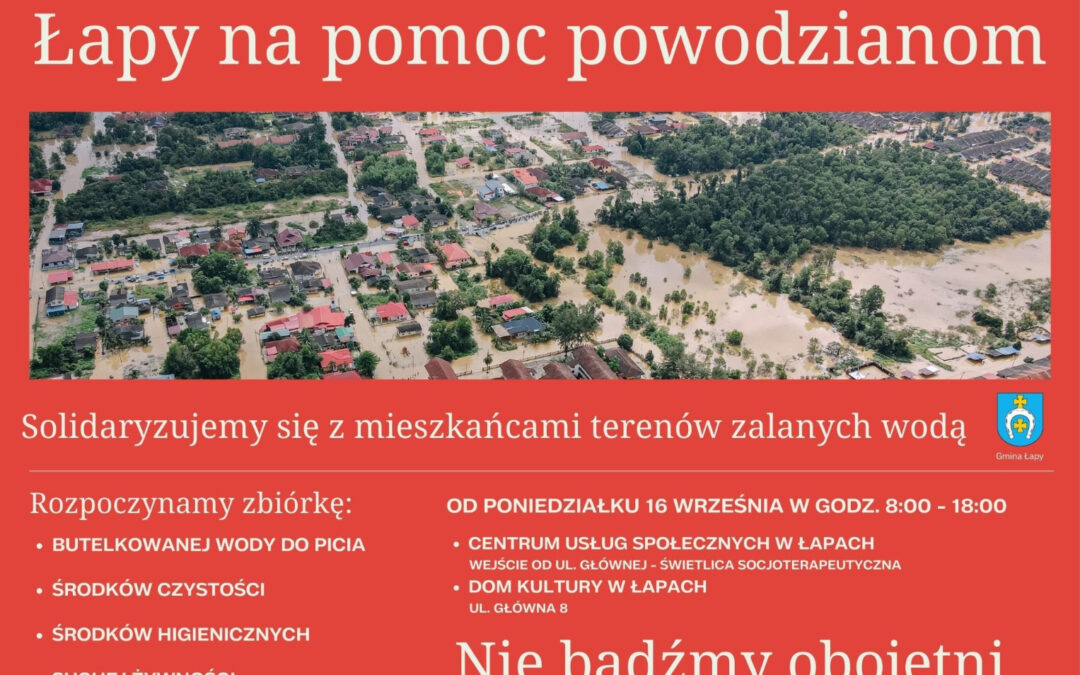 Gmina Łapy solidarna z ofiarami powodzi